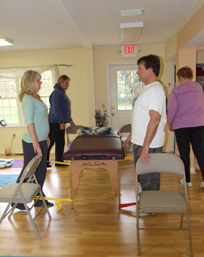 students in manual therapy class